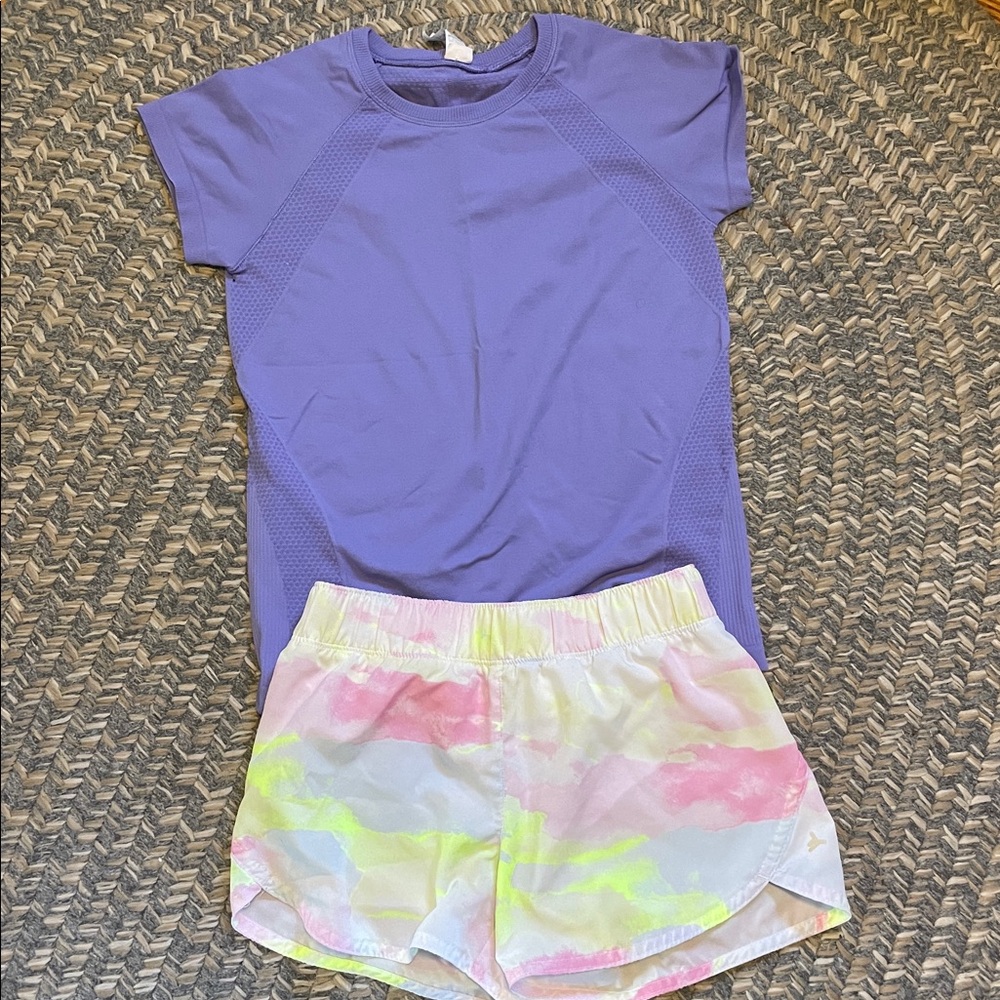 Girls Size 8 Athletic Shorts and Top